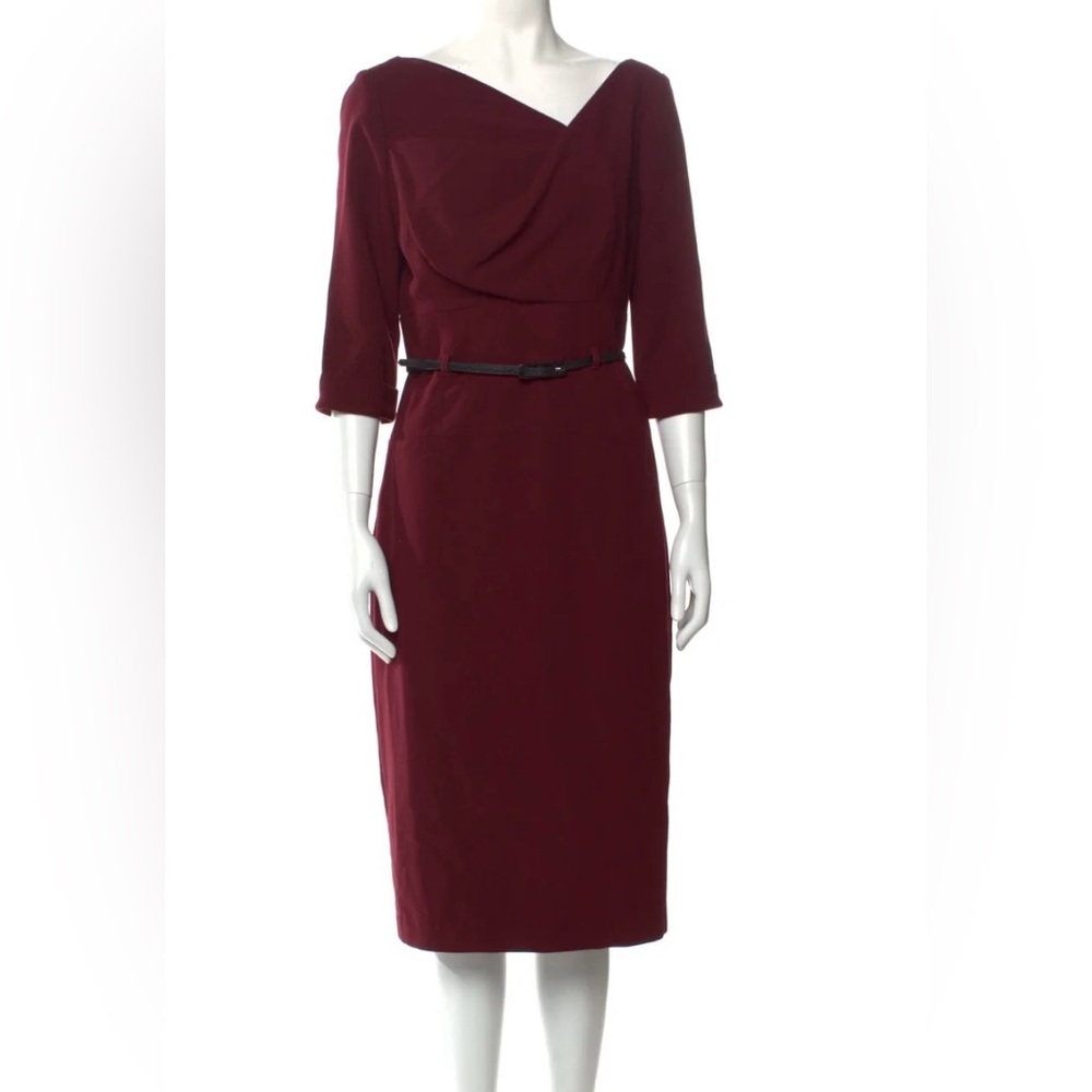 Black Halo Deep Red Long Sleeve Dress